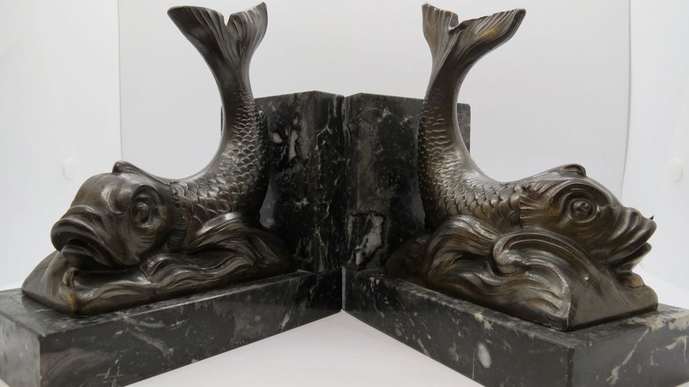 Bronze antigo, suporte para livros