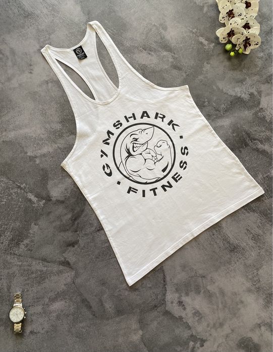 Майка Gymshark белая мужская оригинал