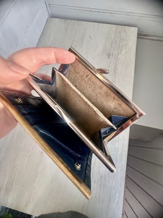 Гаманець із натуральної шкіри страусу темно-зелений, Made in England