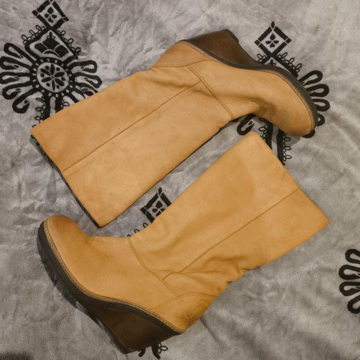 Kozaki damskie zamszowe na koturnie Ryłko r. 40 - bardzo dobry stan