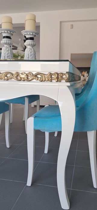 Mesa de jantar branca lacada como nova