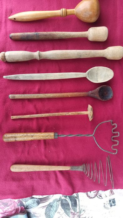 Stare drewniane przybory kuchenne, ok 50 letnie