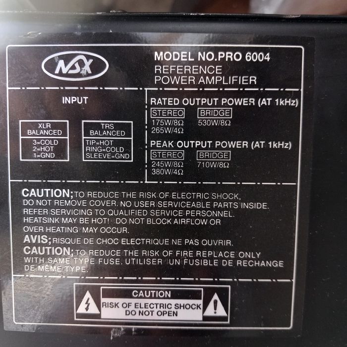 Amplificador NSX 710W