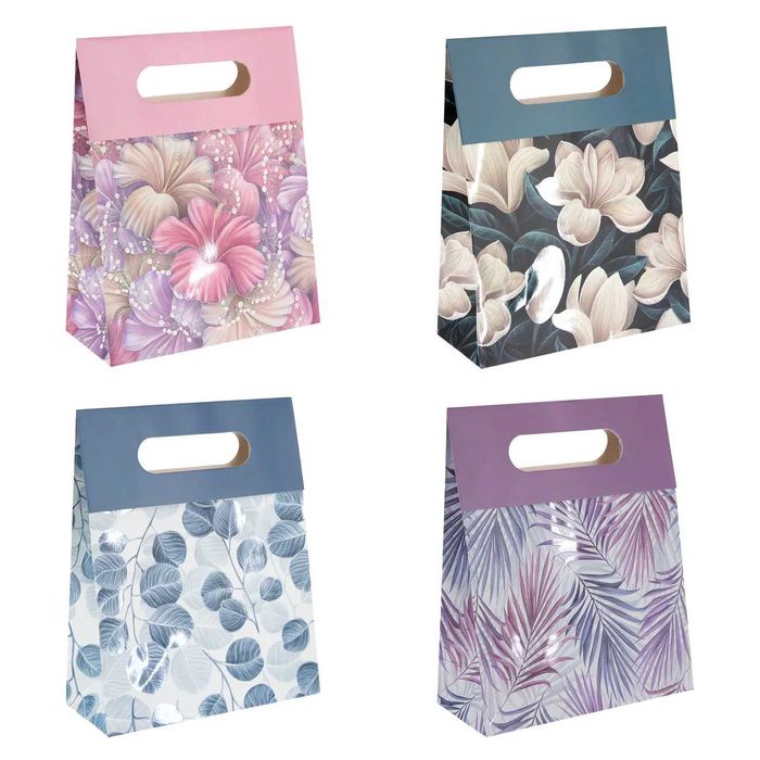 Torebki na prezenty "flora" 1opak./4szt. ŚREDNIE