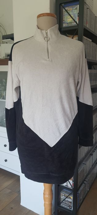 Welurowa długa bluza boohoo s m