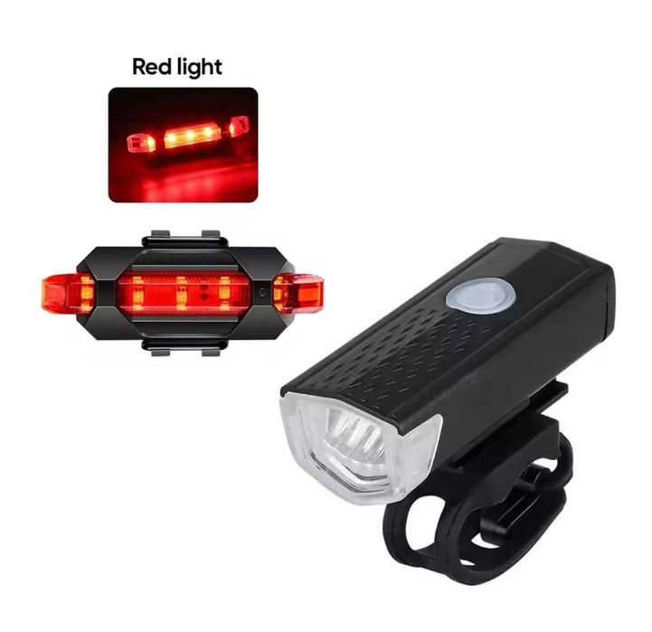 Lampa przód i tył PT2255-BL, zestaw świateł, ładowanie USB, wbud.bateria rower, hulajnoga