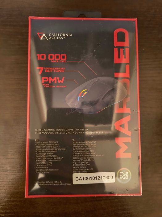 Mysz Gamingowa Marbled CA1061, 10 000 DPI