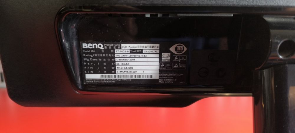 Monitor BenQ G922HDAL - 18.5" LCD