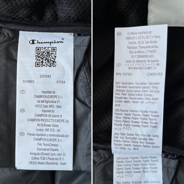 Оригінал Champion Jacket Зимова Куртка Пуховик Мужская Черная Новая