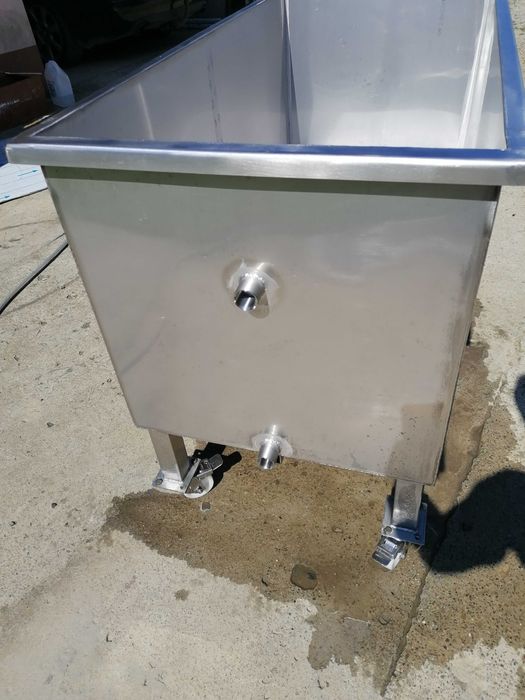 Wanna nierdzewna kwasoodporna 450l solidna na kółkach