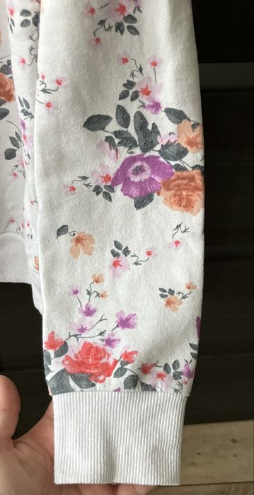 Stylowa, modna, biała bluza w kwiaty M/38, Terranova bawełna/poliester