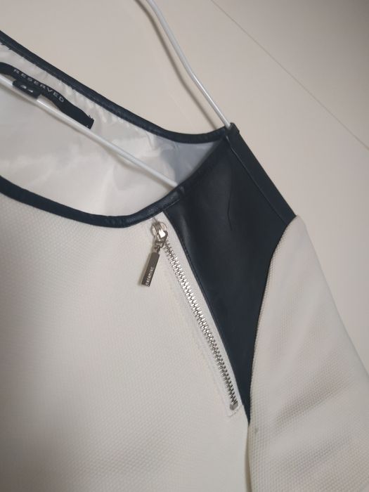 Nowa krótka sukienka Reserved 34 XS ecru biała