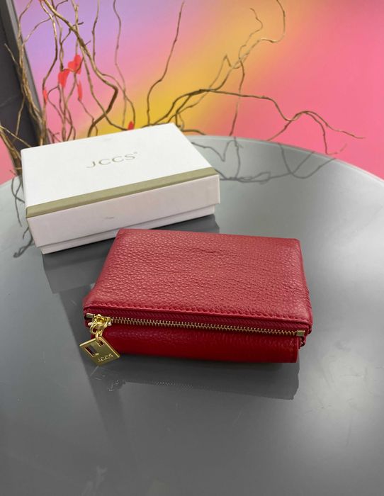 Жіночий шкіряний гаманець JCCS червоний маленький