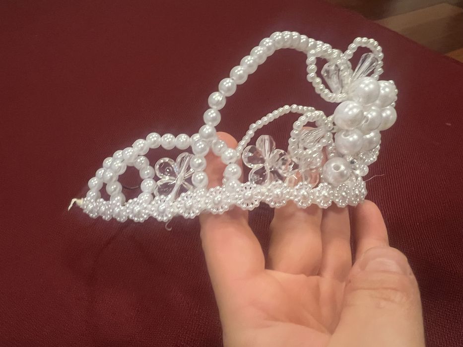 Корона сніжинки, корона снігурочки, діадема з жесчугом