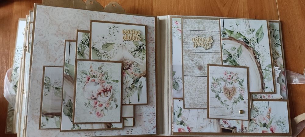 Album na zdjęcia, ślubny handmade scrapbooking, duży