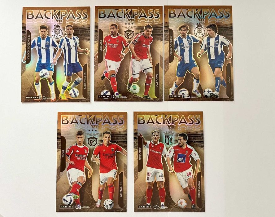 Lote de 5 Cartas especiais Backpass da coleção Idolos 2025-26