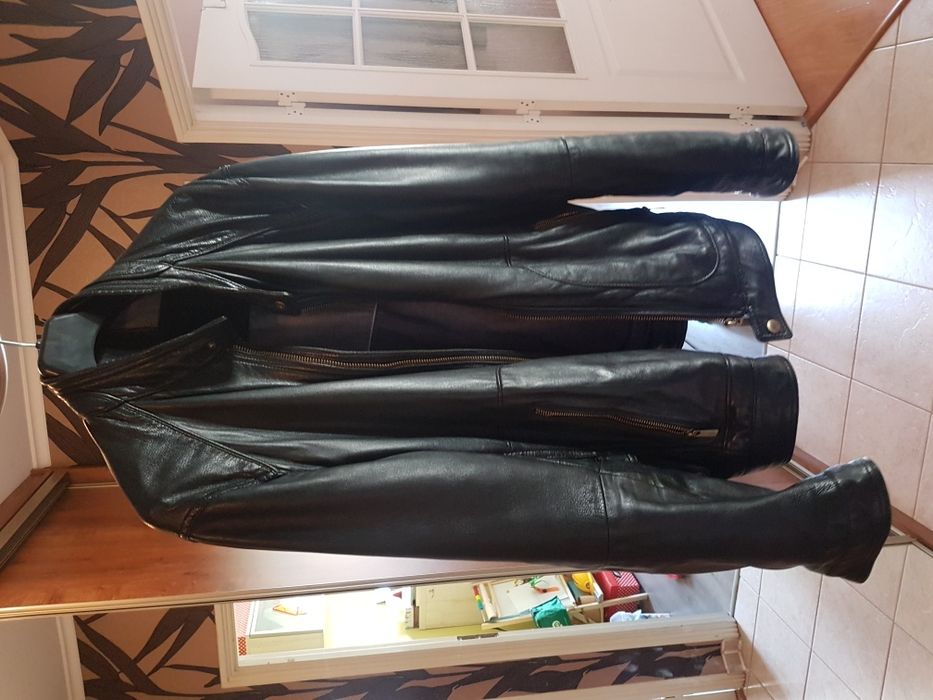 Kurtka skórzana Massimo Dutti roz. L