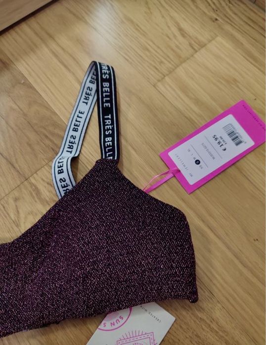 Купальник, люрекс, розмір С,колір бордо