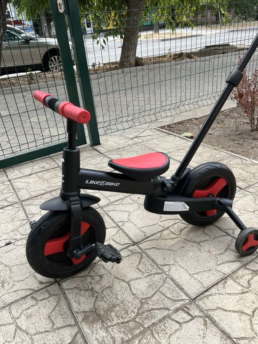 Велосипед детский трехколесный 3в1 красный с черным TB2401 RED