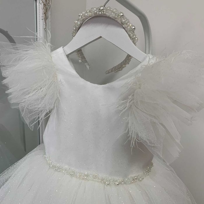 Elegancka sukienka dla dziewczynki, sukienka do chrztu 104-110 cm