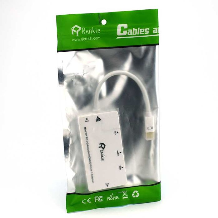 Перехідник R-1133A mini DisplayPort Adapter 4 in 1 DVI+HDMI+VGA+3.5mm