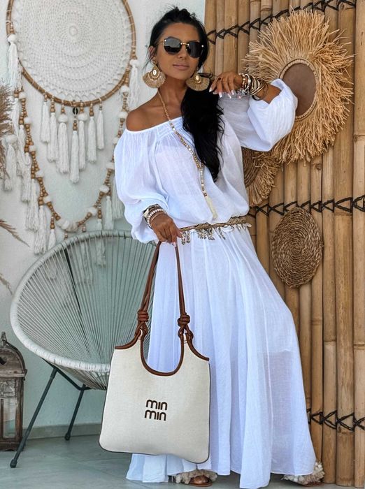 ZOCCO lekki, zwiewny komplet Boho na podszewce