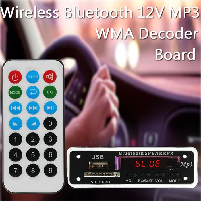 MP3 плеер модуль декодер с пультом ДУ и USB SD FM 5-12В Bluetooth часы ...
