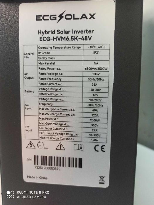 Inwerter Hybrydowy ECG-HVM 6,5-48V