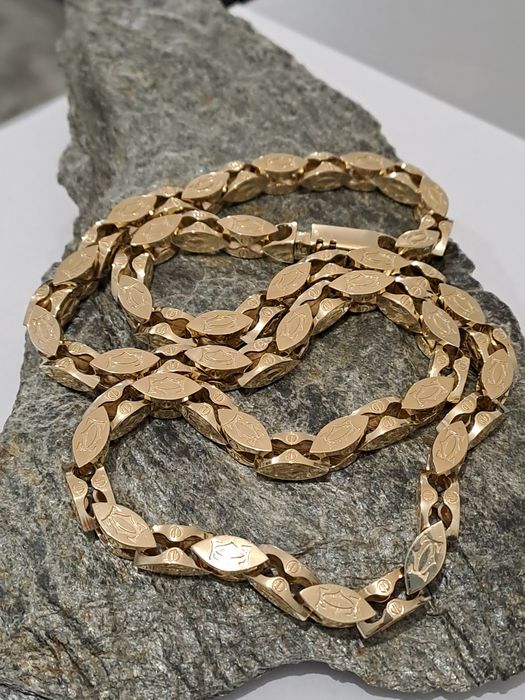 Złoty Łańcuszek splot Cartier 585 Nowy 65 cm  Nowy 345 zł/1g