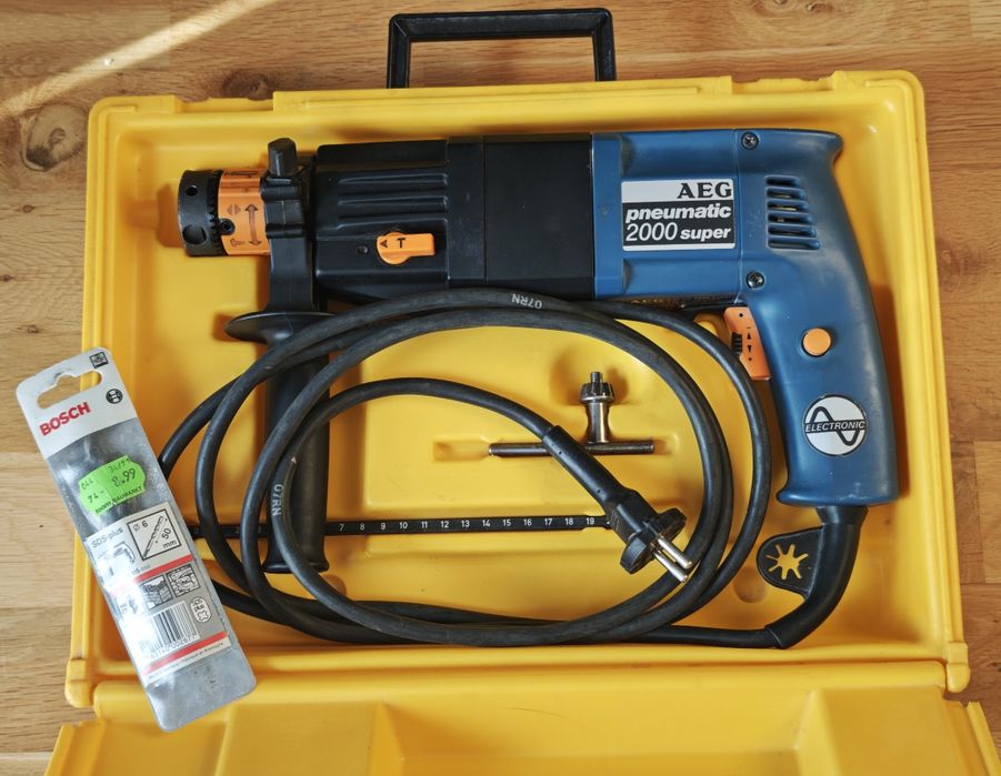Młotowiertarka AEG Pneumatic 2000 Super świetny stan komplet w walizce, Made in W. Germany