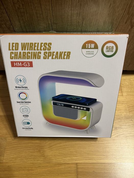 Нічник+бездротова зарядка та колонка HM-G3