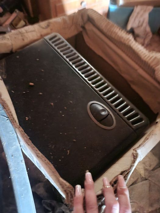 Aquecedor a gás a funcionar