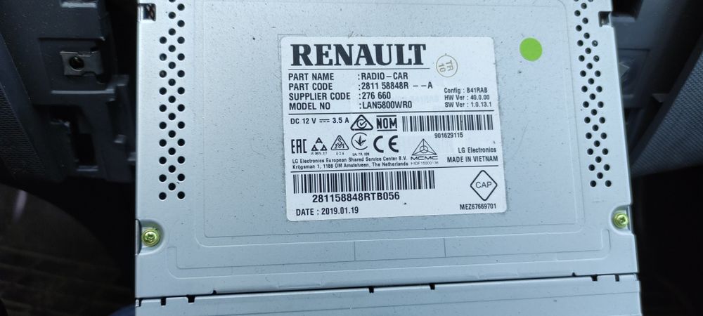 Código radio Renault Dacia