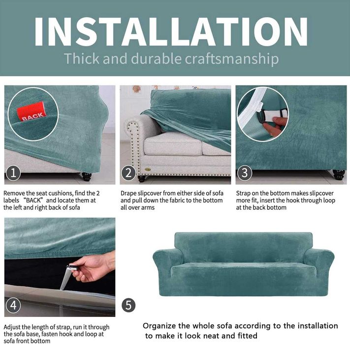 Nowy pokrowiec na sofę /elastyczny/szezlong /ochronny/2-osobowy !8475!