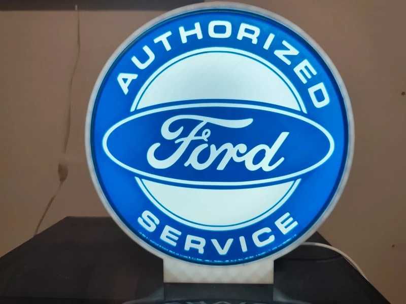 Lightbox Luminaria decorativa Ford service cx branca