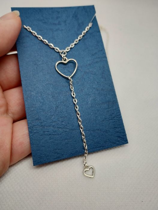 Celebrytka łańcuszek z zawieszką serce serca serduszka serduszko