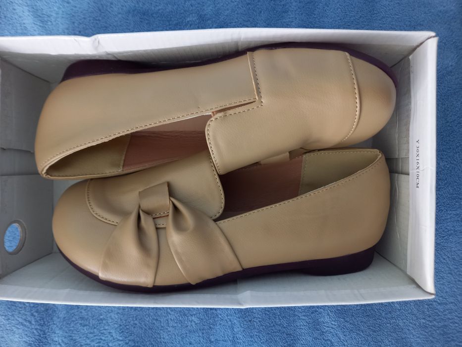 Buty, 38, skóra, beżowe
