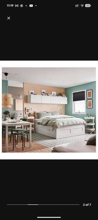 IKEA Brimnes bed, white, 140x200