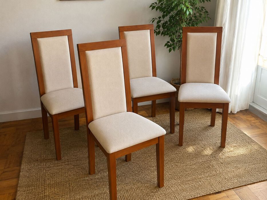 Conjunto de 4 Cadeiras Elegantes para Sala de Jantar | Excelente Estado