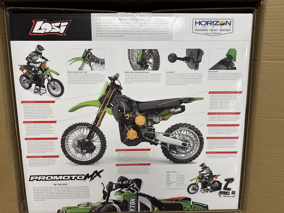 LOSI MotocyklZdalnie Sterowany Cross  Promoto-MX 1:4 RTR Combo, Pro Circuit