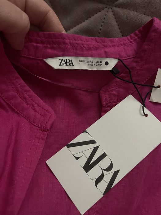 Туніка Zara,плаття-сорочка льняна ,S