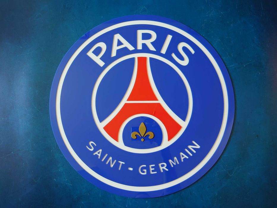 PSG herb gadżet piłkarski dla fana klubu 90cm prezent dla męża syna