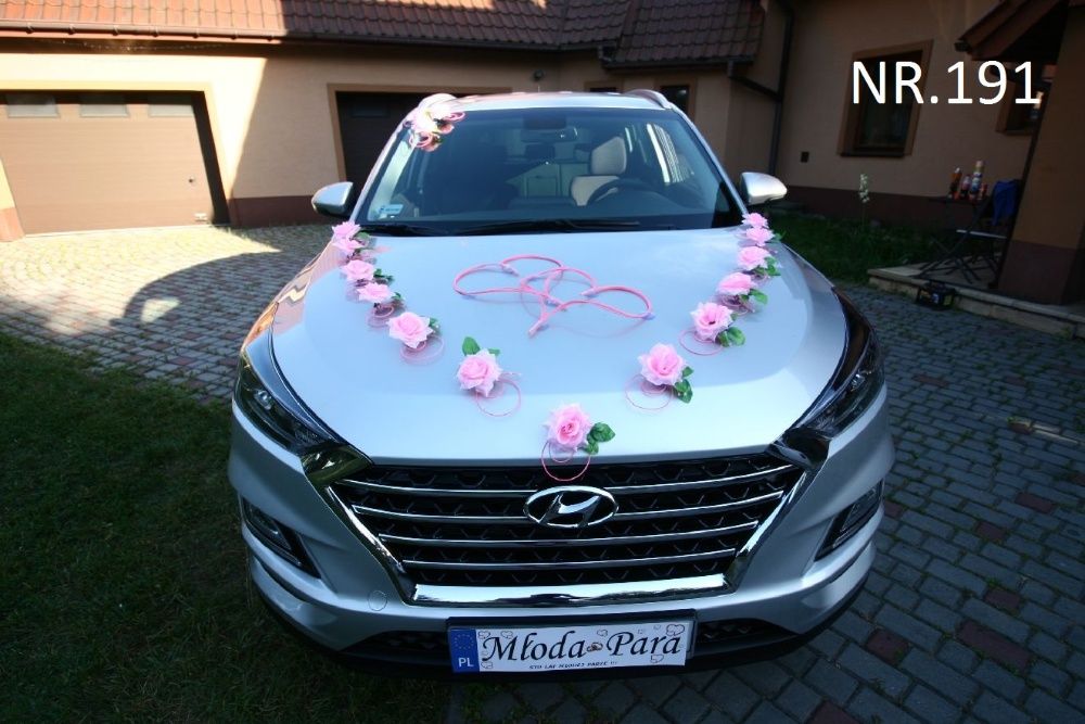 Dekoracja na samochód-ozdoba na auto ŚLUB WZÓR 191