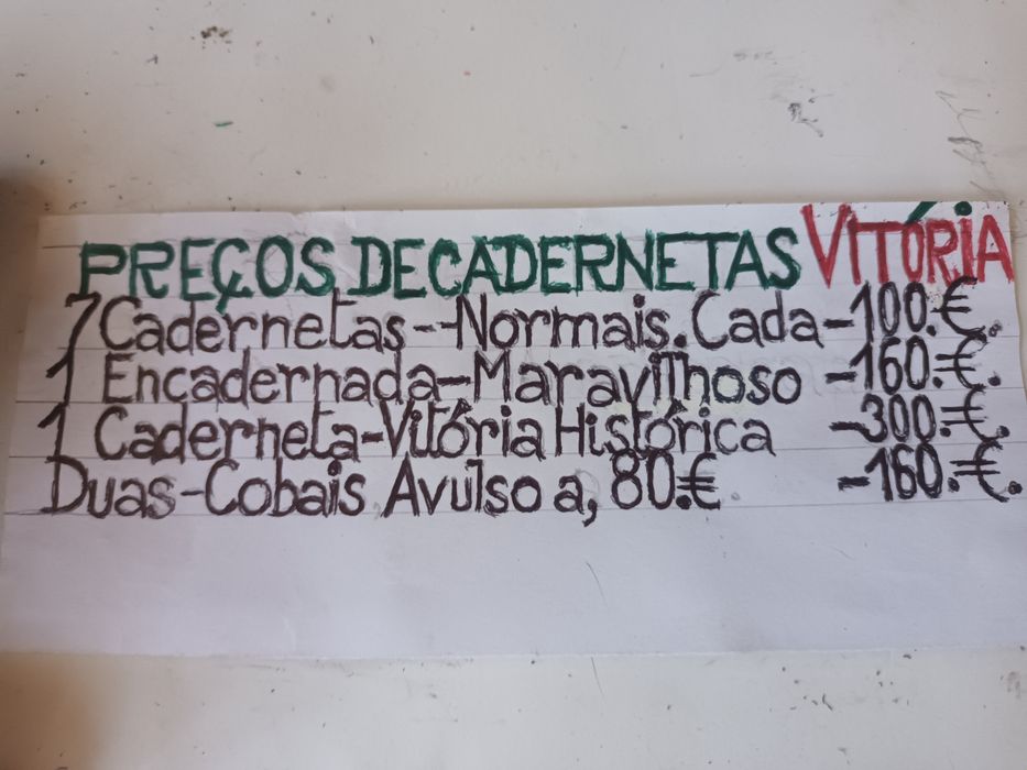 Cadernetas de Rebuçados Vitoria