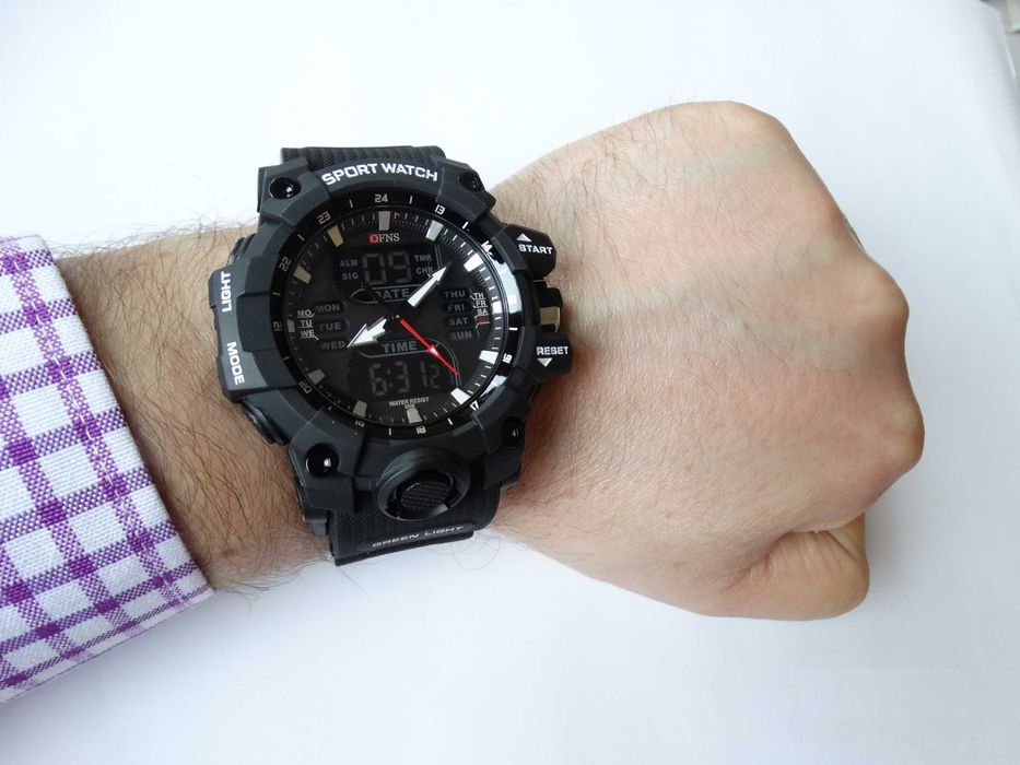 Zegarek OFNS analogowo cyfrowy elektroniczny sportowy wojskowy WR50