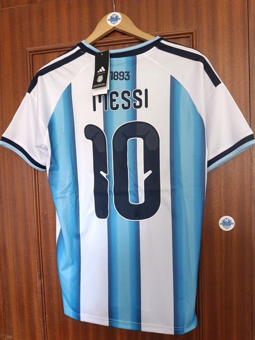 Camisolas Messi Argentina com badge de campeão