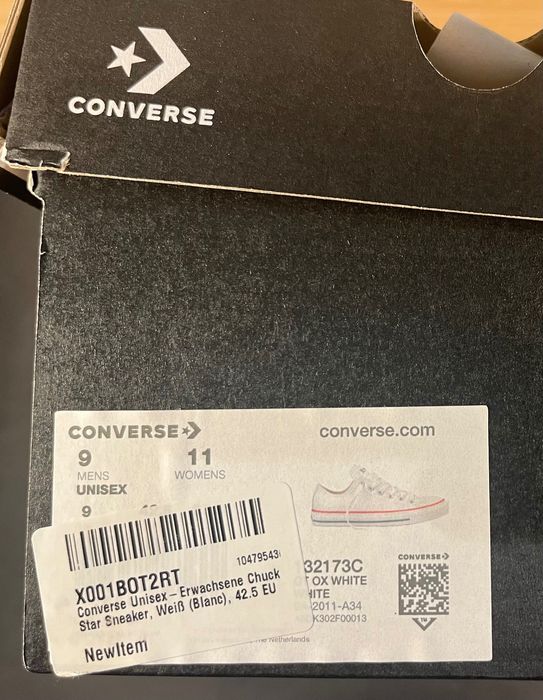 Buty Converse Chuck Taylor All Star Leather 132173C - białe - 42,5 EU