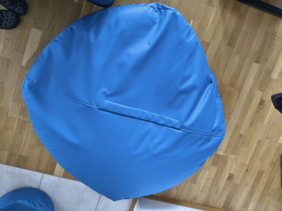 Ecopuf oryginalna pufa worek sako XXL 130 cm niebieska + podnóżek
