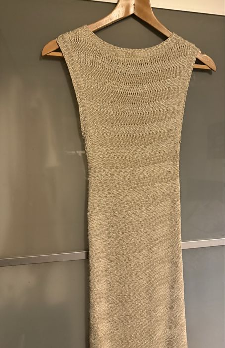 Vestido festa renda dourado tamanho M