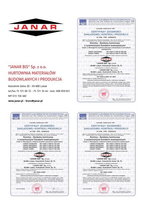 Komin systemowy ceramiczny Janar Uniwersal K 9M